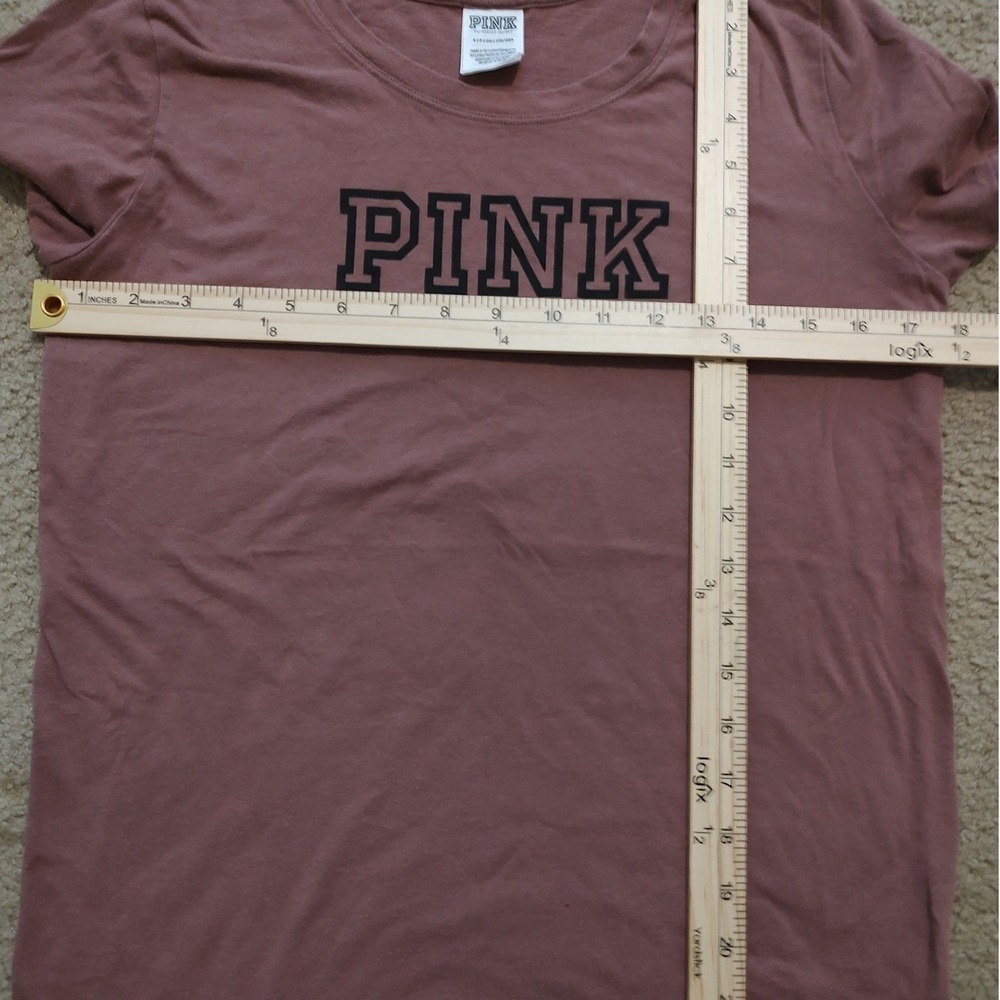 PINK Victoria's Secret Short Sleeve Crew Neck T Shirt Mauve Rose Size S